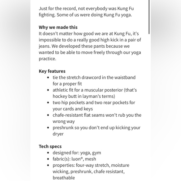 Lululemon Kung-Fu Pant Black Size US M - Picture 8 of 15